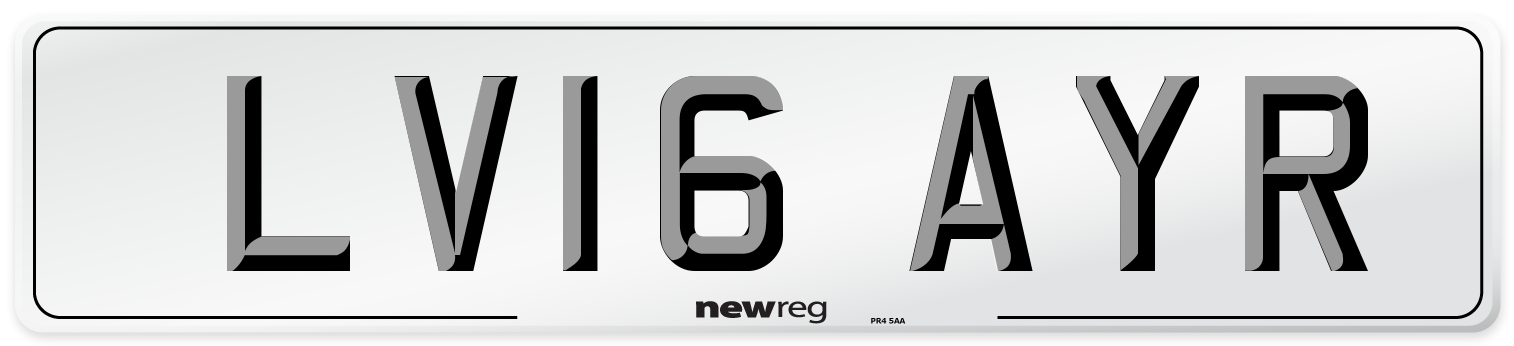 LV16 AYR Number Plate from New Reg